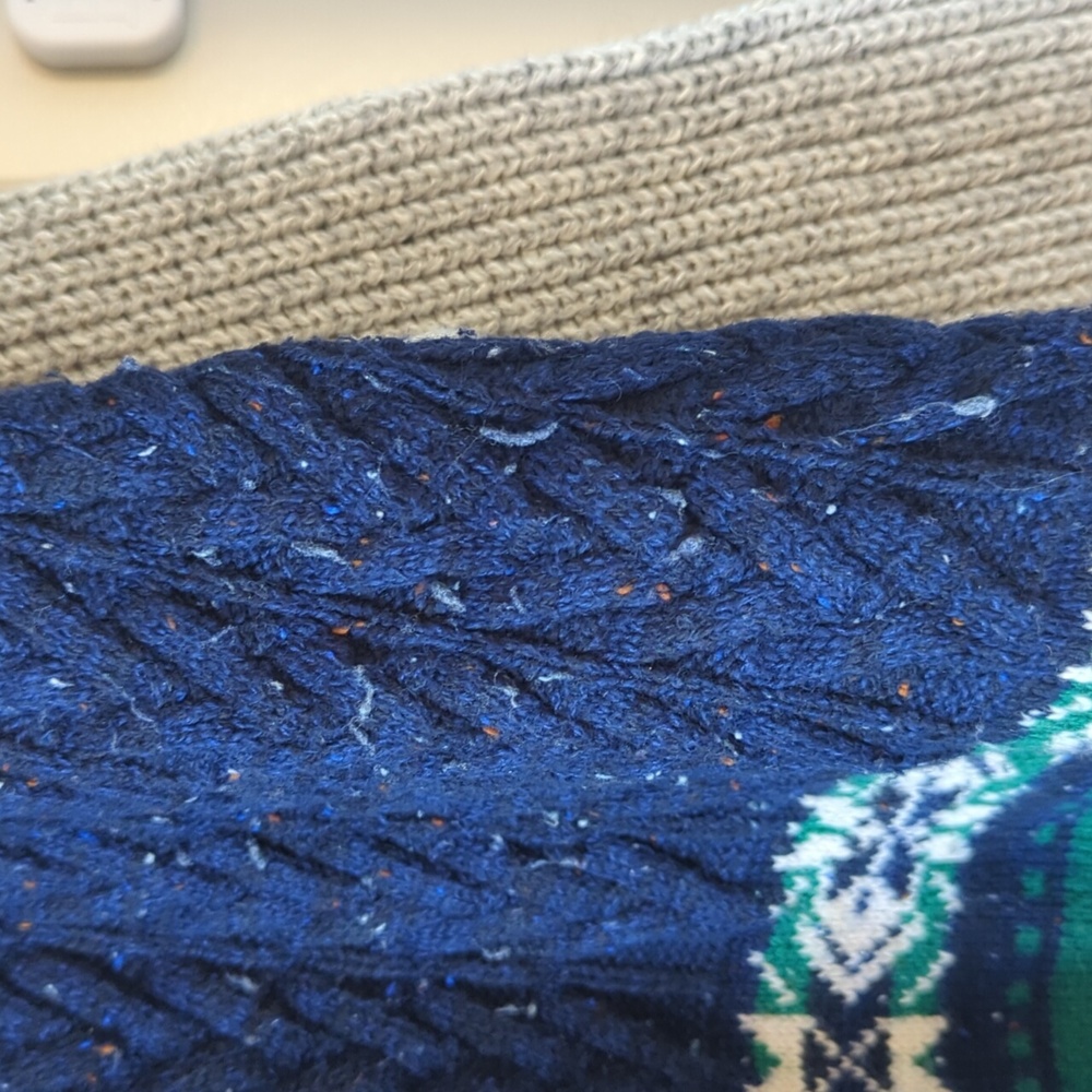 Lands' End Multicolor Patchwork Sweater - image 5